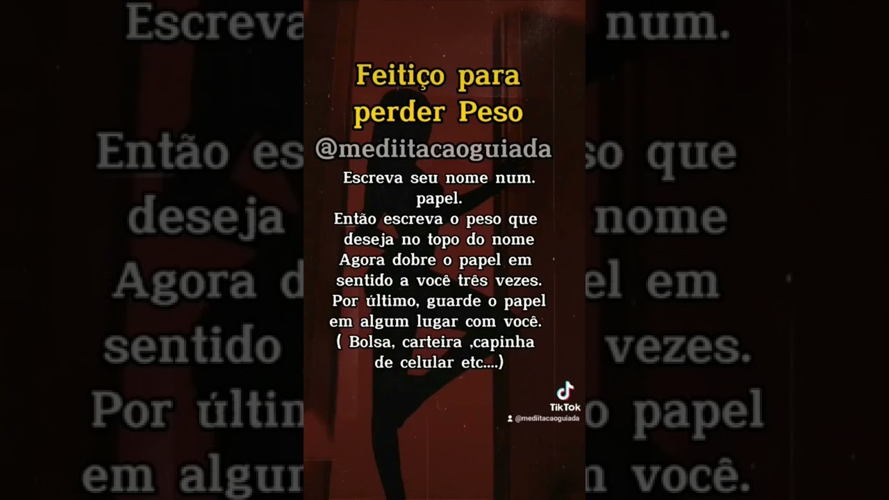 Read more about the article Feitiço pra perder peso #feiticeiros #feitico #feitiçaria #leidaatração #simpatia #simpatias