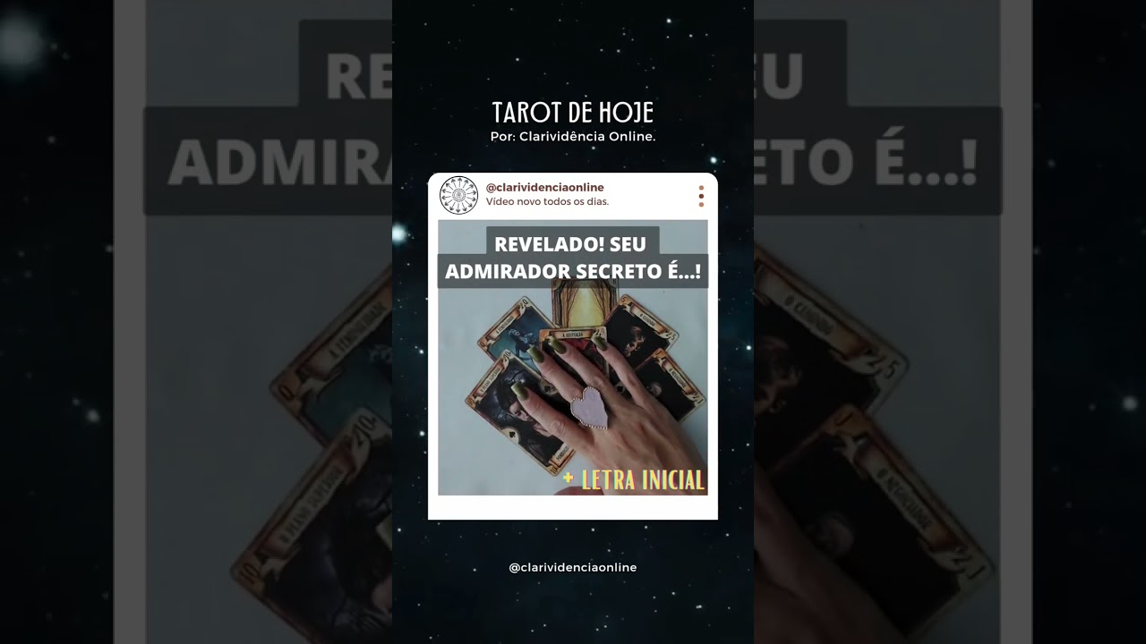 Read more about the article 🔮 REVELADO SEU ADMIRADOR SECRETO É… + LETRA INICIAL! ❤️  #SHORTS EM ALTA 🌟 TAROT DE HOJE!