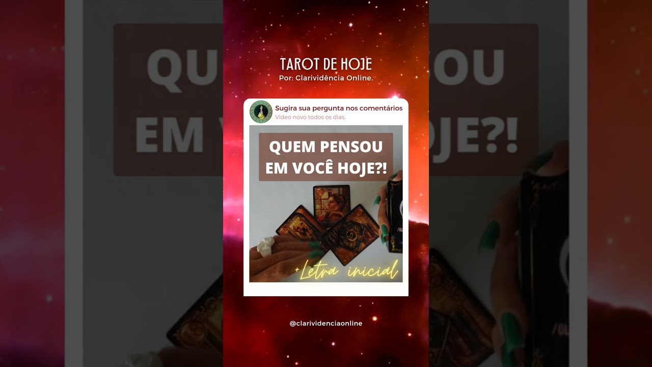 Read more about the article 🔮 QUEM PENSOU EM VOCÊ HOJE? COM LETRA INICIAL! ❤️ #SHORTS EM ALTA 🌟 TAROT DE HOJE!