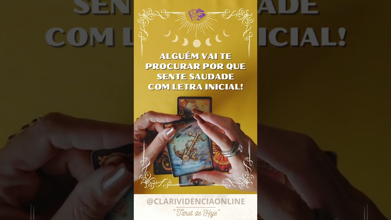 Read more about the article 🌹 ALGUÉM VAI TE PROCURAR POR QUE SENTE SAUDADE + LETRA INICIAL! ✨ #TAROT 🌟 #TAROTHOJE
