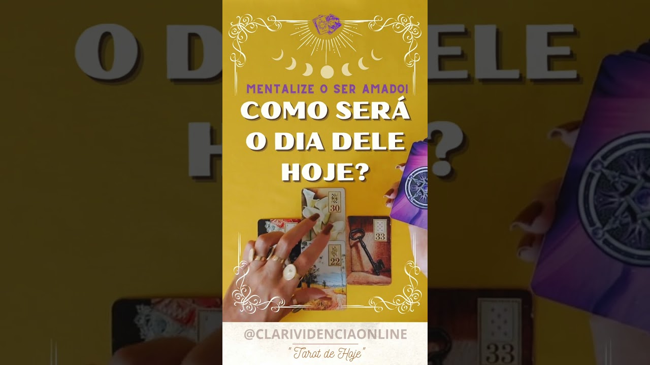 Read more about the article ❤️ COMO SERÁ O DIA DELE HOJE? MENTALIZE O SER AMADO! ✨ #TAROT 🌟 #TAROTHOJE