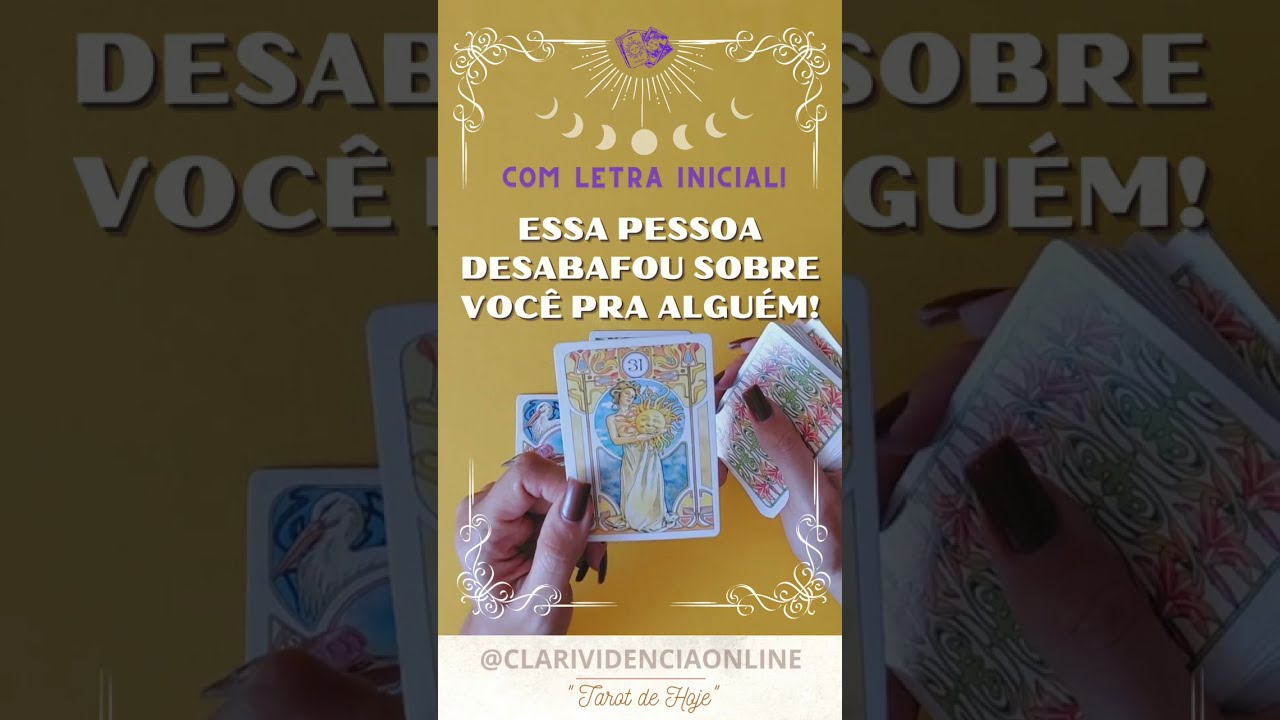 Read more about the article ❤️ ESSA PESSOA DESABAFOU SOBRE VOCÊ PRA ALGUÉM + LETRA INICIAL! ✨ #TAROT 🌟 #TAROTHOJE