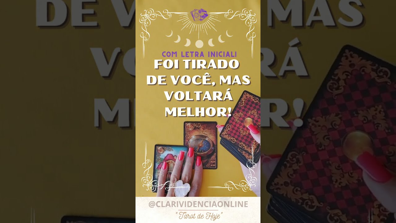 Read more about the article ❤️ O QUE FOI TIRADO DE VOCÊ, VOLTARÁ MELHOR + LETRA INICIAL! ✨ #TAROT 🌟 #TAROTHOJE