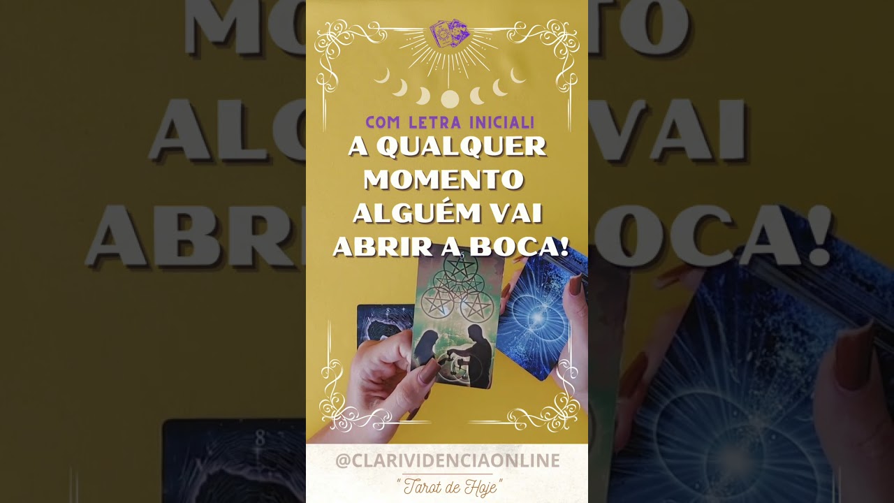 Read more about the article ❤️ QUALQUER MOMENTO ALGUÉM VAI ABRIR A BOCA + LETRA INICIAL! ✨ #TAROT 🌟 #TAROTHOJE
