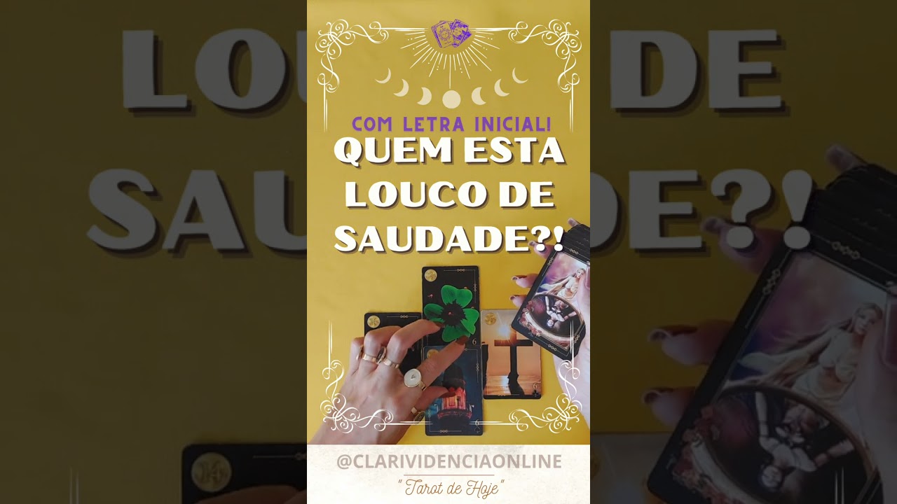 Read more about the article ❤️ QUEM ESTA LOUCO DE SAUDADE DE VOCÊ + LETRA INICIAL! ✨ #TAROT 🌟 #TAROTHOJE