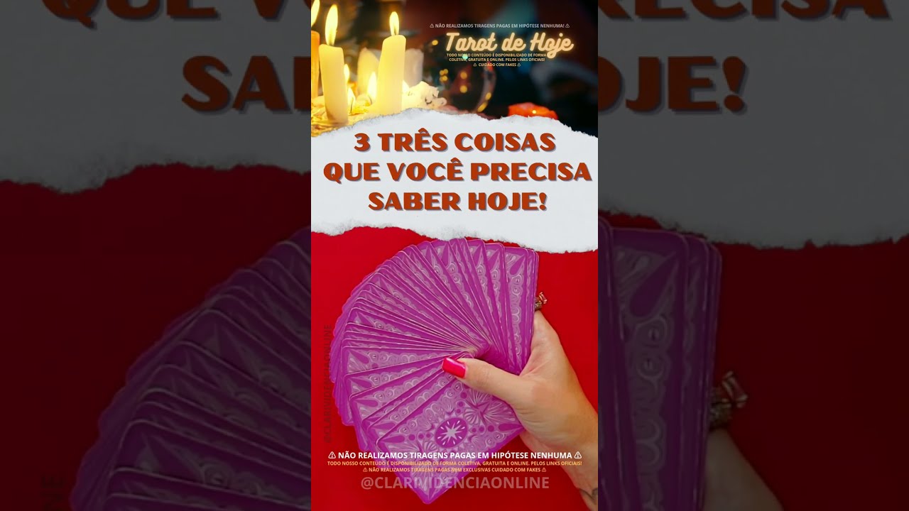 Read more about the article ✡ 3 TRÊS COISAS QUE VOCÊ PRECISA SABER HOJE! ✨ #TAROT 🌟 #TAROTHOJE