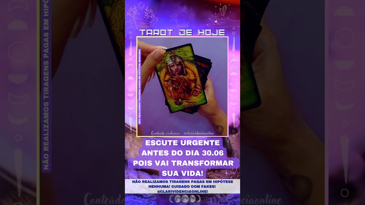 Read more about the article 🔮 ESCUTE URGENTE ANTES DO DIA 30/06 POIS VAI TRANSFORMAR A SUA VIDA! 🌟 #TAROTHOJE #TAROT
