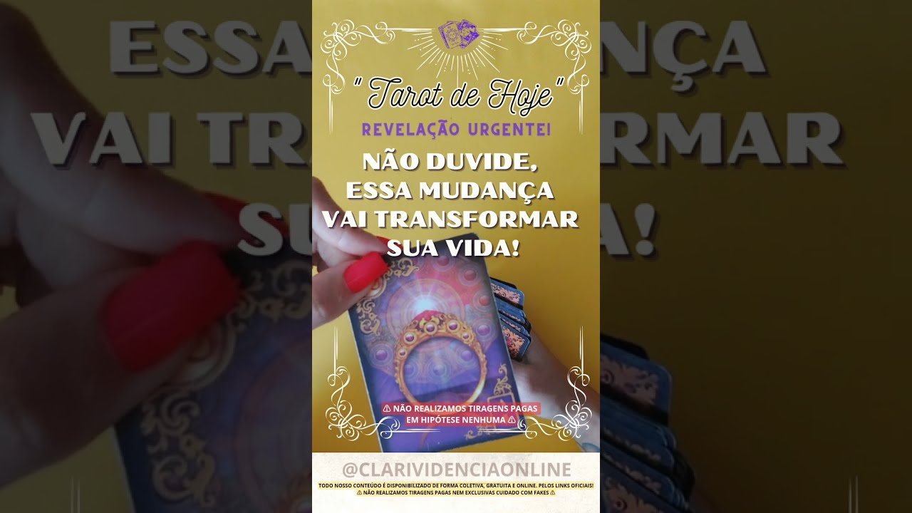 Read more about the article ❤️ NÃO DUVIDE, ESSA MUDANÇA VAI TRANSFORMAR SEU DIA! ✨ #TAROT 🌟 #TAROTHOJE