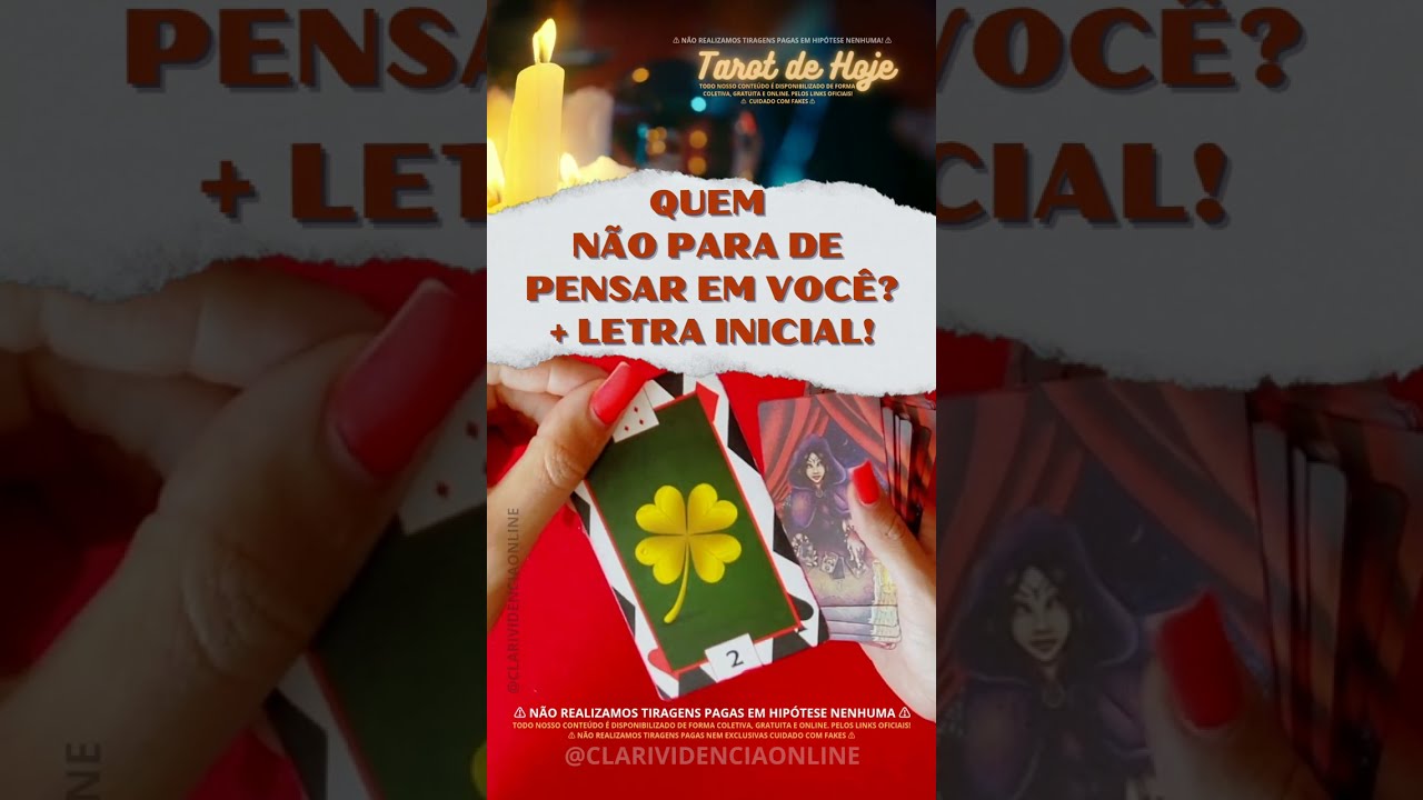 Read more about the article 🎩 QUEM NÃO PARA DE PENSAR EM VOCÊ + LETRA INICIAL! ✨ #TAROT 🌟 #TAROTHOJE