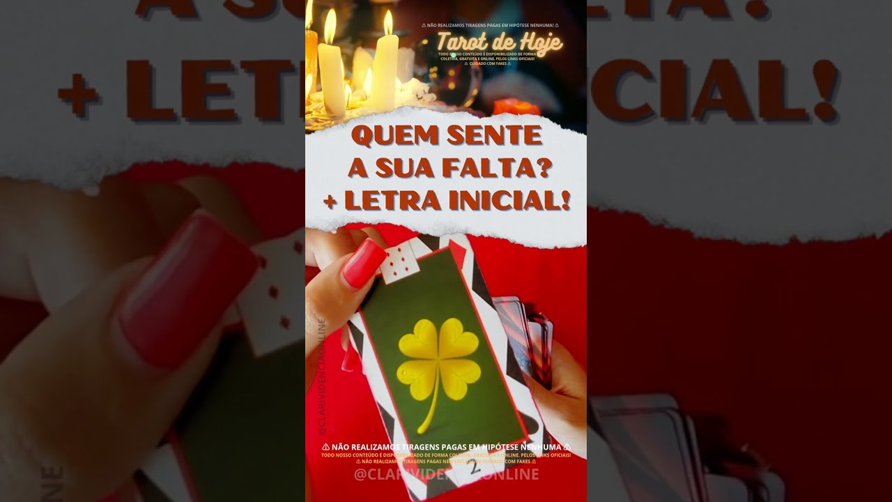 Read more about the article 🎩 QUEM SENTE A SUA FALTA + LETRA INICIAL! ✨ #TAROT 🌟 #TAROTHOJE