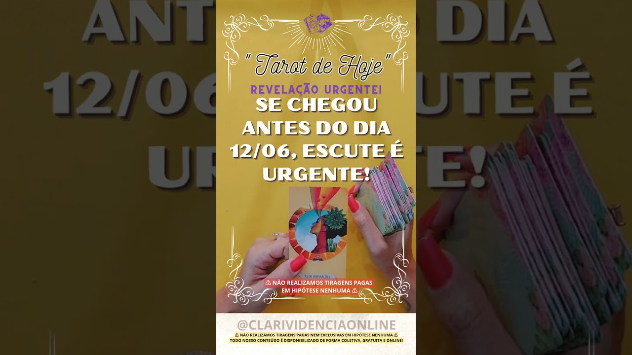 Read more about the article ❤️ SE CHEGOU ANTES DO DIA 12/06 ESCUTE É URGENTE! ✨ #TAROT 🌟 #TAROTHOJE