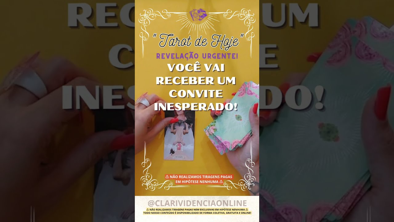 Read more about the article ❤️ VOCÊ VAI RECEBER UM CONVITE INESPERADO! ✨ #TAROT 🌟 #TAROTHOJE