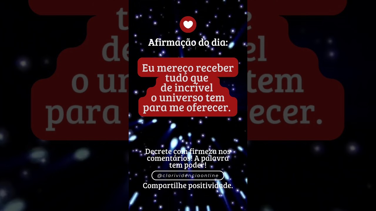 Read more about the article 🌞 AFIRMAÇÃO POSITIVA PRO SEU DIA – LEI DA ATRAÇÃO! 🌟 #TAROTHOJE #TAROT