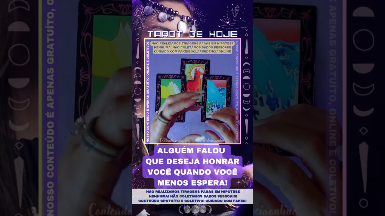 Read more about the article 🔮 ALGUÉM FALOU QUE DESEJA HONRAR VOCÊ QUANDO VOCÊ MENOS ESPERAR!  🌟 #TAROTHOJE #TAROT