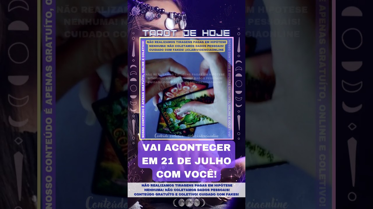 Read more about the article 🔮 ISSO VAI TE ACONTECER NO DIA 21 DE JULHO – SEU TAROT DO DIA, PREVISÃO DIÁRIA! 🌟 #TAROTHOJE #TAROT