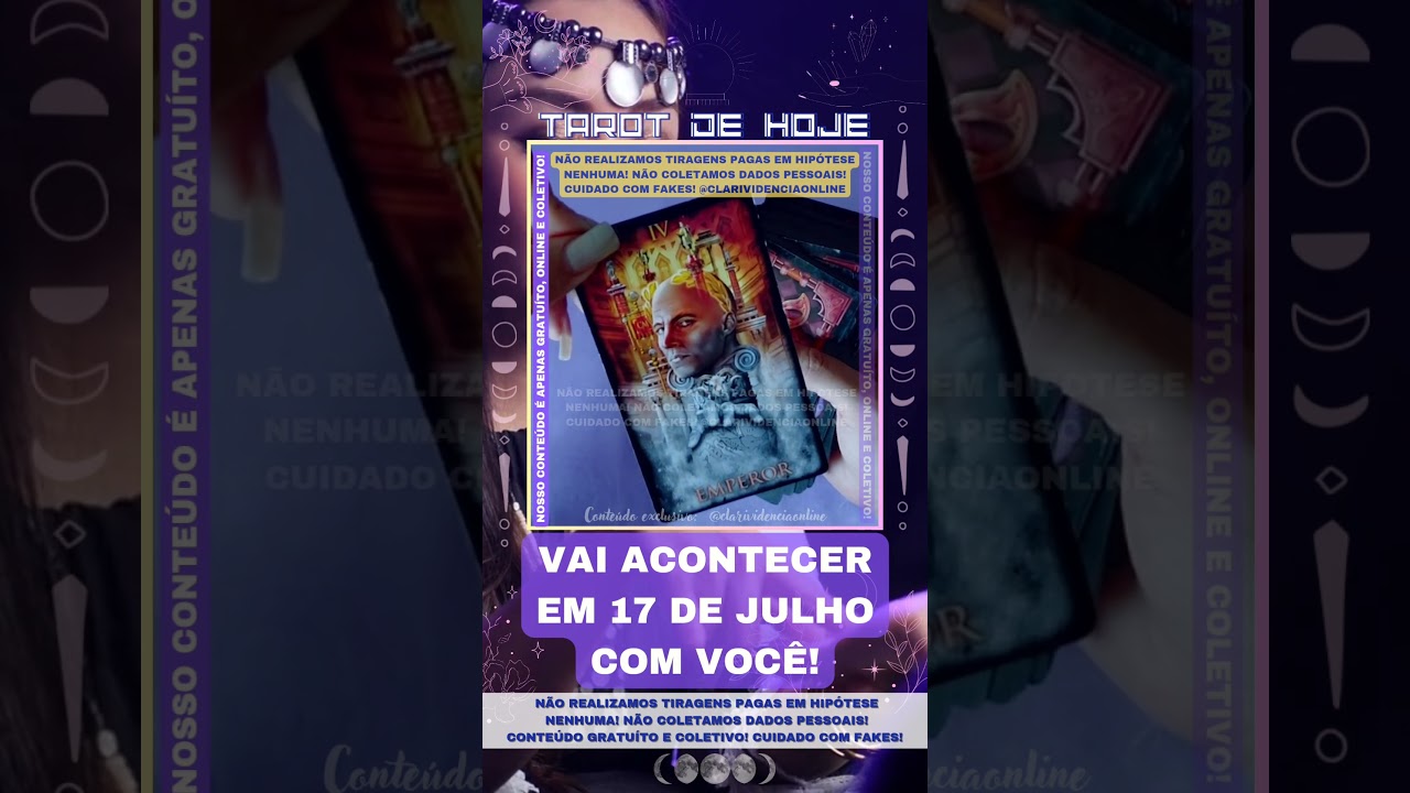 Read more about the article 🔮 ISSO VAI TE ACONTECER NO DIA 17 DE JULHO – SEU TAROT DO DIA, PREVISÃO DIÁRIA! 🌟 #TAROTHOJE #TAROT