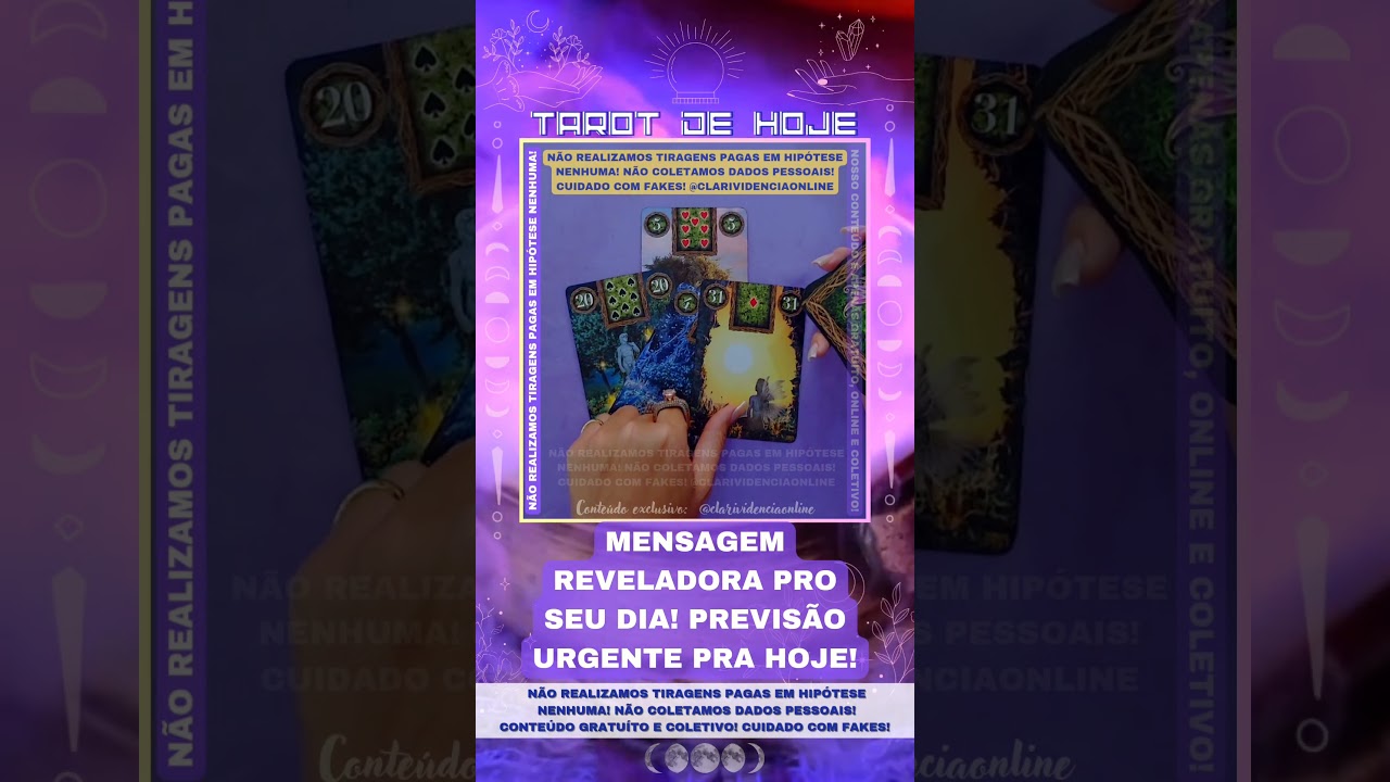 Read more about the article 🌞 PREVISÃO URGENTE PRA HOJE MENSAGEM REVELADORA PRO SEU DIA!! 🌟 #TAROTHOJE #TAROT