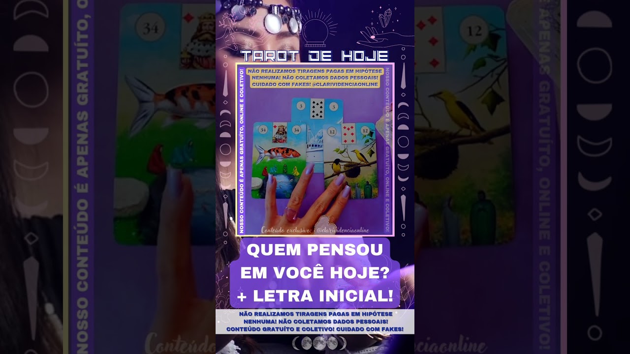 Read more about the article 🔮 QUEM PENSOU EM VOCÊ HOJE? + LETRA INICIAL! 🌟 #TAROTHOJE #TAROT