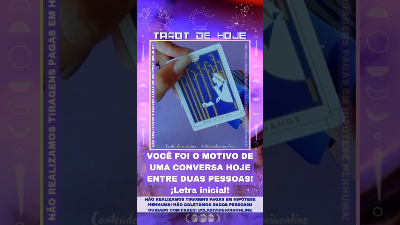 Read more about the article 🌞 VOCÊ FOI O MOTIVO DE UMA CONVERSA HOJE ENTRE DUAS PESSOAS  + LETRA INICIAL! 🌟 #TAROTHOJE #TAROT