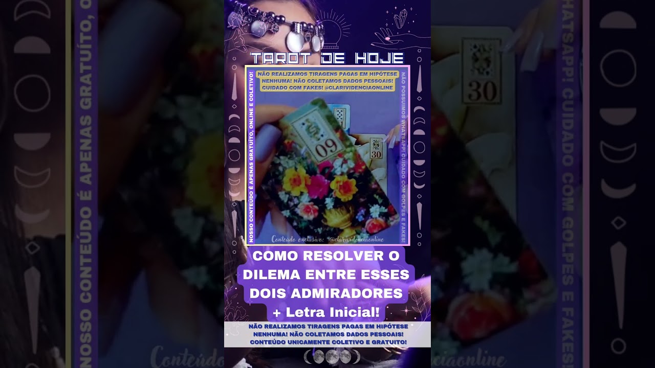 Read more about the article 🎩 COMO RESOLVER ESSE DILEMA ENTRE ESSES DOIS ADMIRADORES + LETRA INICIAL! 🌟 #TAROTHOJE #TAROT