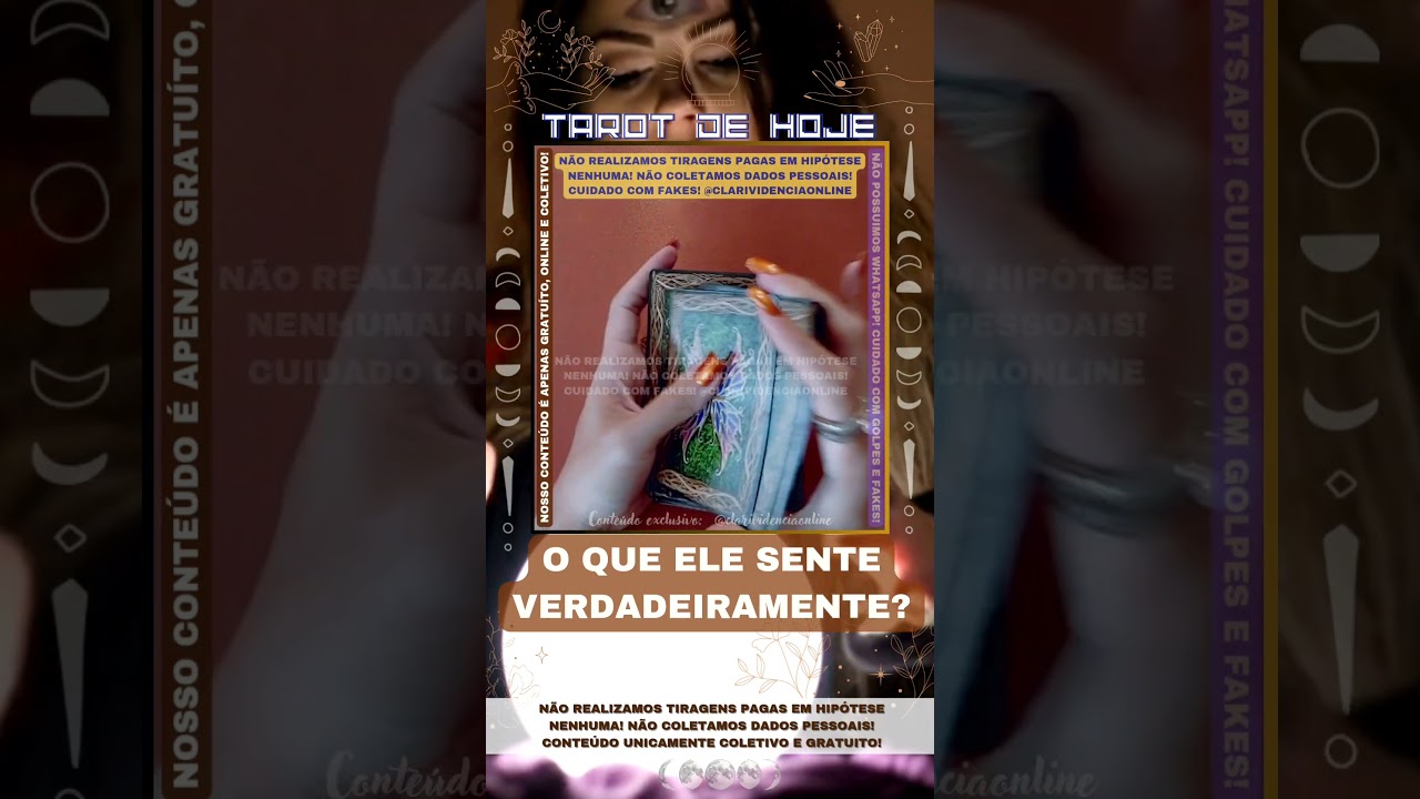 Read more about the article 🧑  O QUE ELE SENTE VERDADEIRAMENTE POR VOCÊ?  #tarothoje #tarot #tarotdodia #tarotdoamor