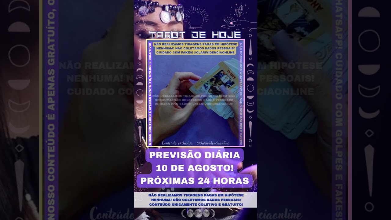 Read more about the article 🔮 PREVISÃO DIÁRIA 10 DE AGOSTO PRA VOCÊ, ACONTECE EM 24 HORAS!  🌟 #TAROTHOJE  #10DEAGOSTO