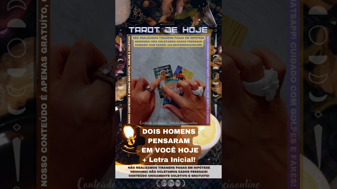 Read more about the article 🧑  DOIS HOMENS PENSARAM EM VOCÊ HOJE + LETRA INICIAL! 🌟 #TAROTHOJE #TAROT