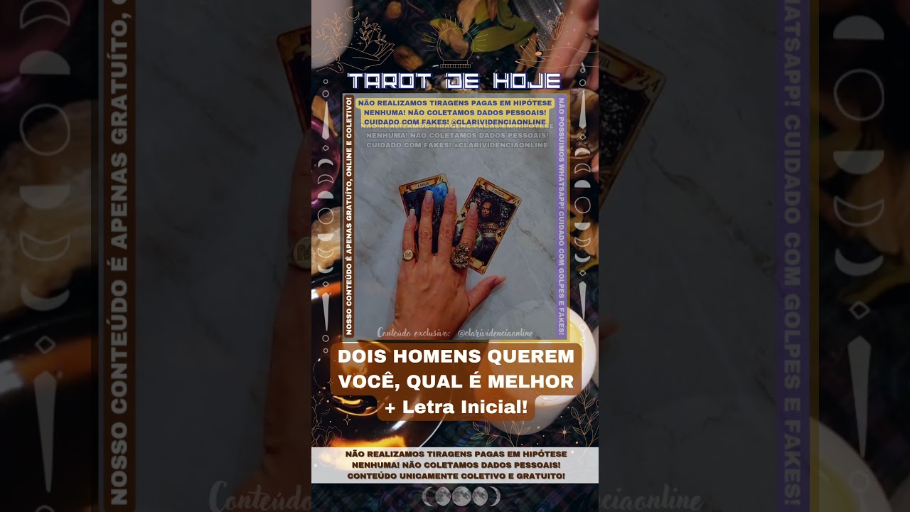 Read more about the article 🧑 DOIS HOMENS QUEREM VOCÊ, QUAL É MELHOR  + LETRA INICIAL! 🌟 #TAROTHOJE #TAROT