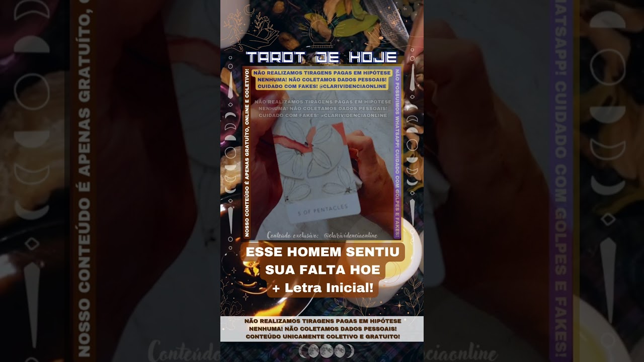 Read more about the article 🧑 ESSE HOMEM SENTIU SUA FALTA HOJE  + LETRA INICIAL! 🌟 #TAROTHOJE #TAROT