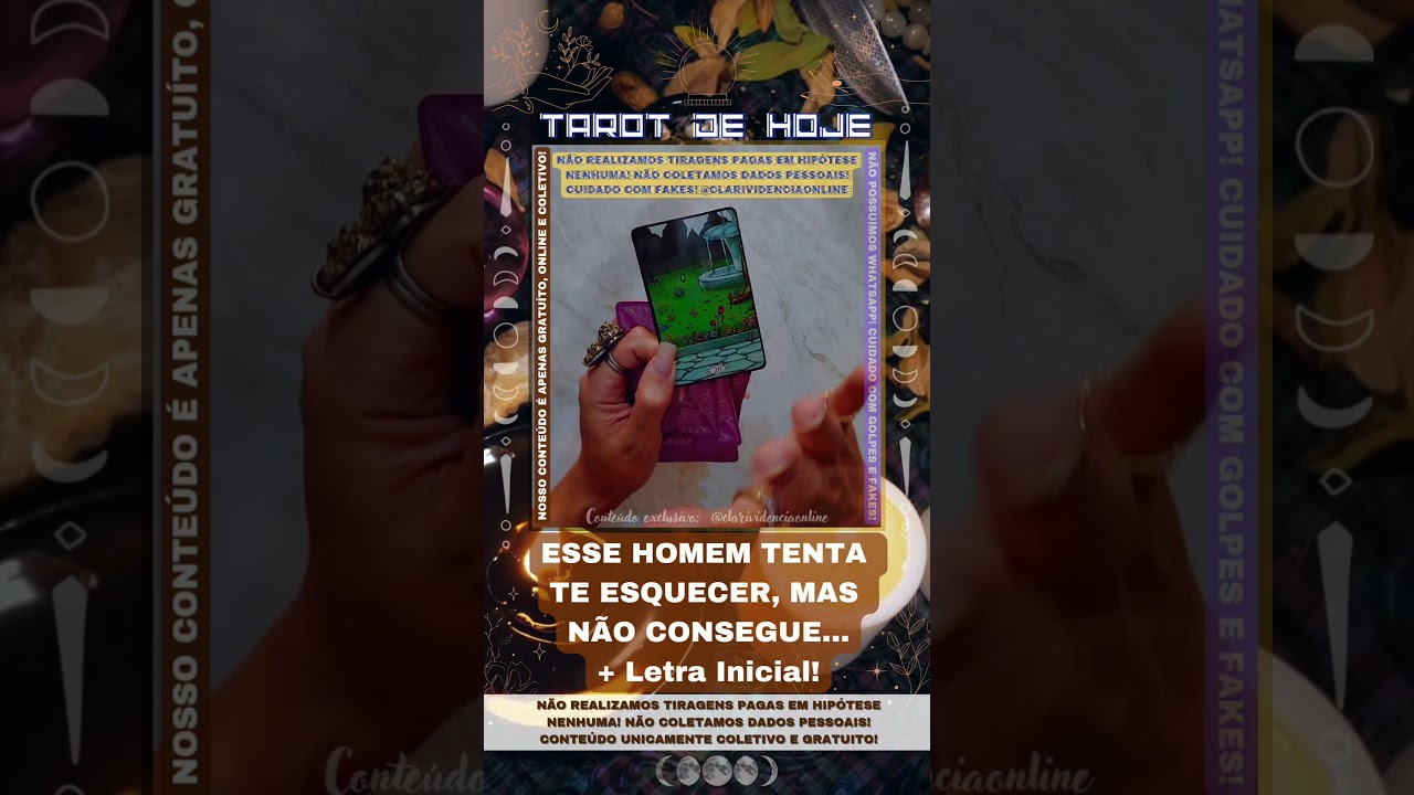 Read more about the article 🧑 ESSE HOMEM TENTA TE ESQUECER, MAS NÃO CONSEGUE  + LETRA INICIAL! 🌟 #TAROTHOJE #TAROT
