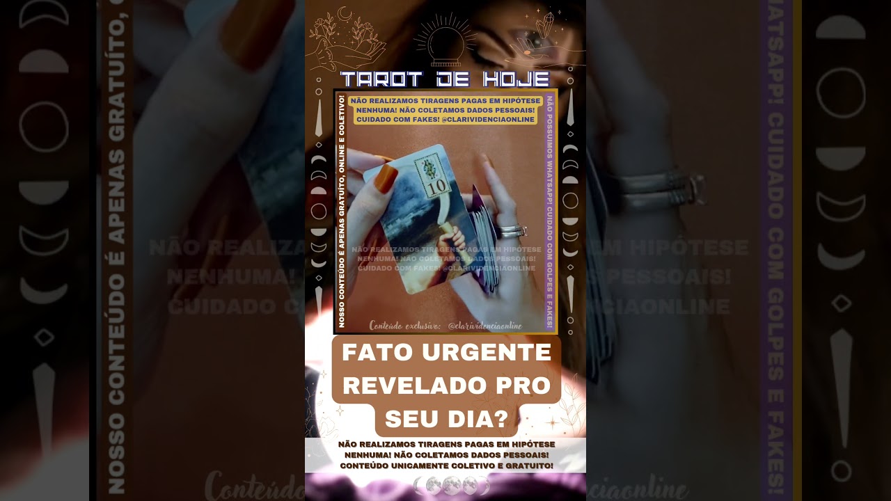 Read more about the article 🧑 FATO URGENTE REVELADO PRO SEU DIA!  #tarothoje #tarot #tarotdoamor #tarotdodia #baralhocigano