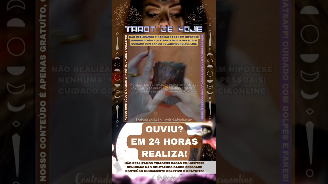 Read more about the article 🕗 OUVIU? EM 24 HORAS REALIZA! 🌟 #TAROTHOJE #TAROT