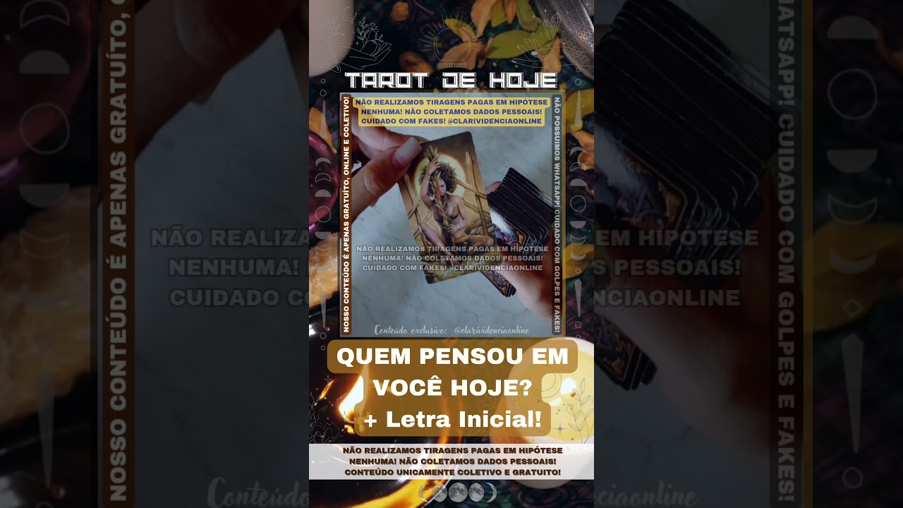 Read more about the article 🧑 QUEM PENSOU EM VOCÊ HOJE  + LETRA INICIAL! 🌟 #TAROTHOJE #TAROT