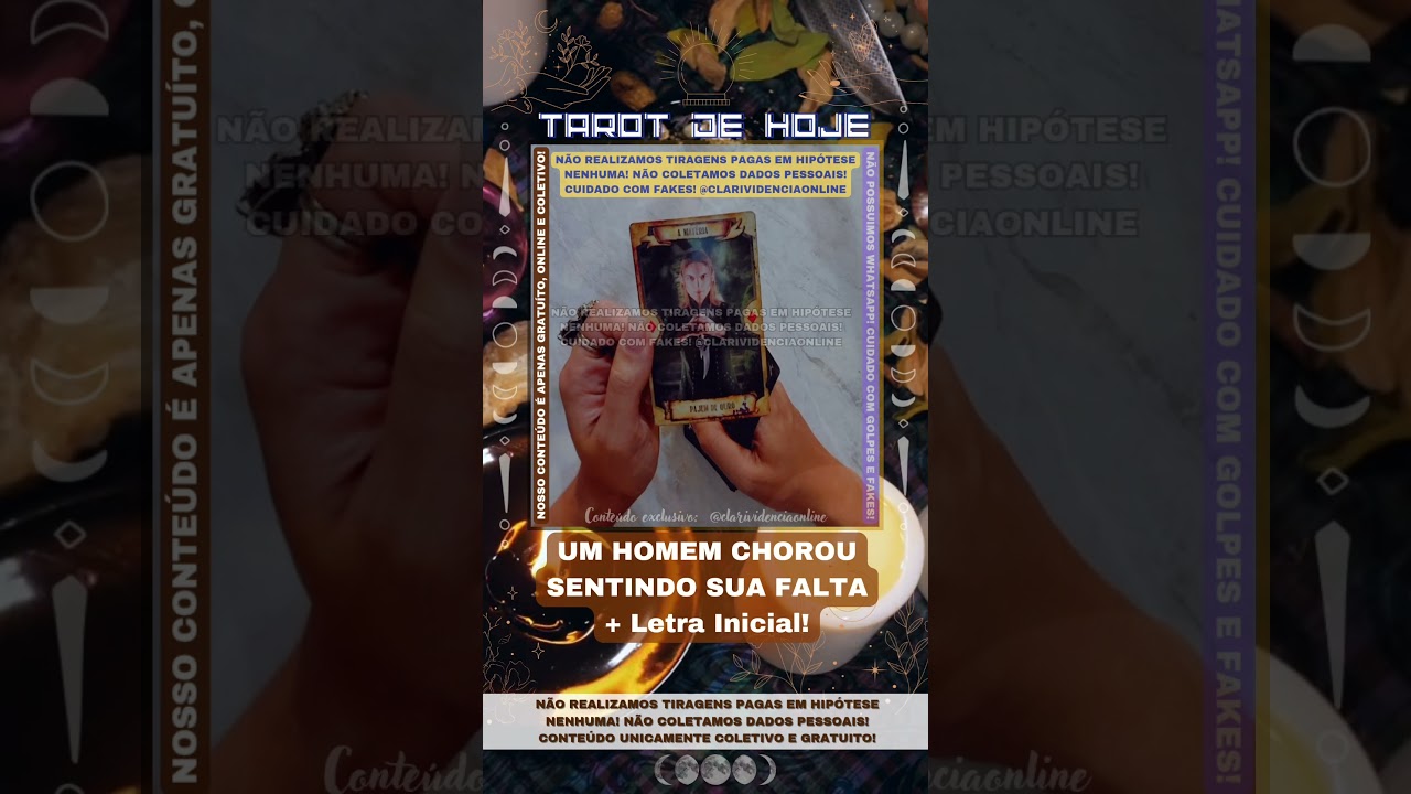 Read more about the article 🧑 UM HOMEM CHOROU SENTINDO SUA FALTA  + LETRA INICIAL! 🌟 #TAROTHOJE #TAROT