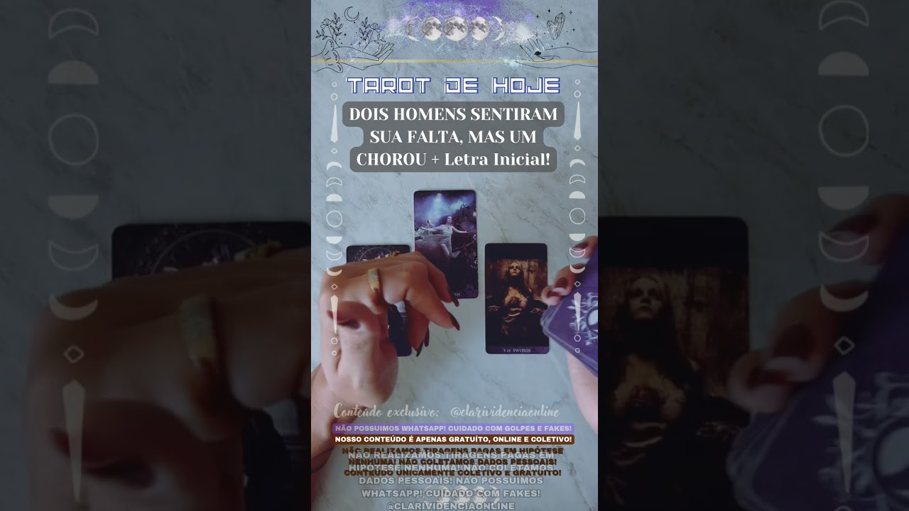 Read more about the article 🧑 DOIS HOMENS SENTIRAM SUA FALTA, MAS UM CHOROU  + LETRA INICIAL! 🌟 #TAROTHOJE #TAROT
