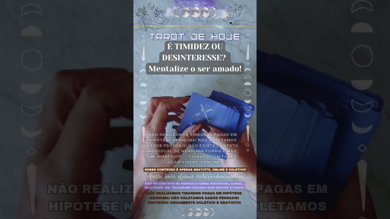 Read more about the article 🧑  É TIMIDEZ OU DESINTERESSE? MENTALIZE O SER AMADO! 🌟 #TAROTHOJE #TAROT