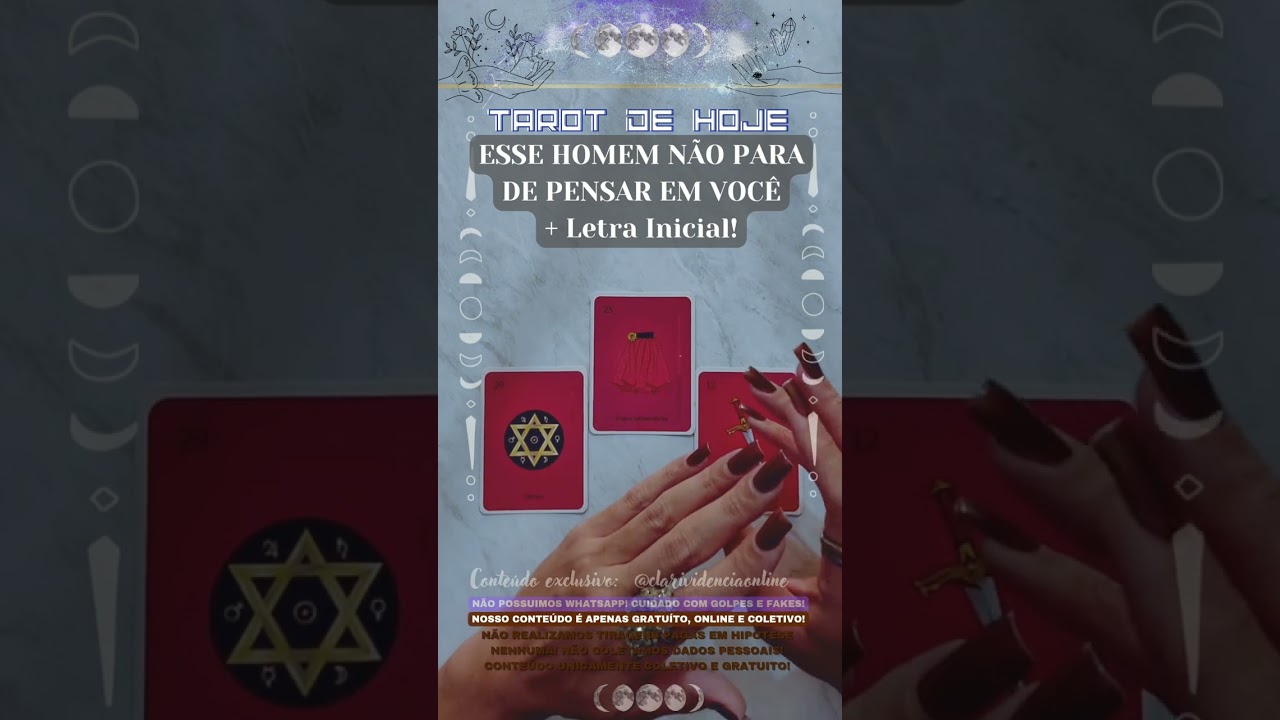 Read more about the article 🧑 ESSE HOMEM NÃO PARA DE PENSAR EM VOCÊ  + LETRA INICIAL! 🌟 #TAROTHOJE #TAROT