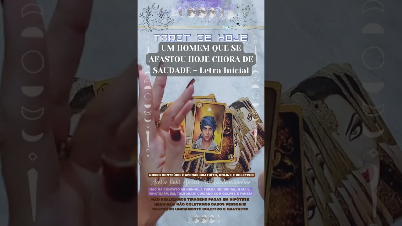 Read more about the article 🧑 UM HOMEM QUE SE AFASTOU HOJE CHORA DE SAUDADE  + LETRA INICIAL! 🌟 #TAROTHOJE #TAROT