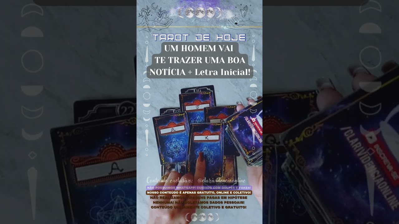 Read more about the article 🧑 UM HOMEM VAI TE TRAZER UMA BOA NOTÍCIA  + LETRA INICIAL! 🌟 #TAROTHOJE #TAROT