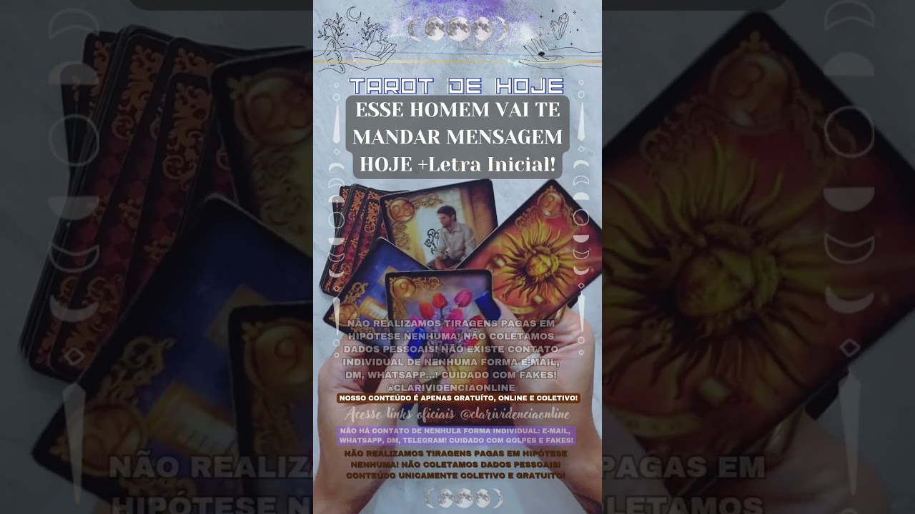 Read more about the article ✉️  ESSE HOMEM VAI TE MANDAR MENSAGEM HOJE + LETRA INICIAL! 🌟 #TAROTHOJE #TAROT
