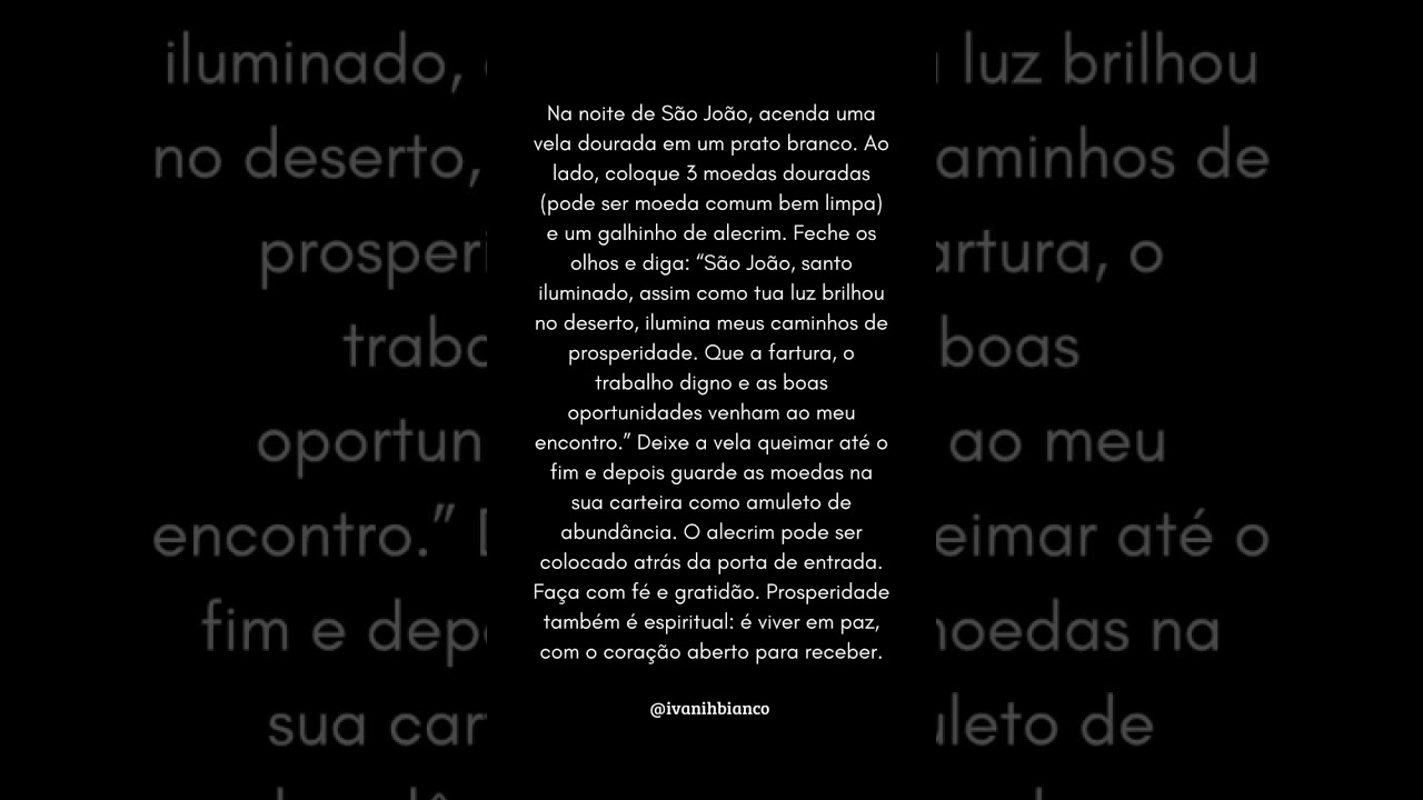 Read more about the article SIMPATIA PODEROSA de SÃO JOÃO #simpatias #prosperidade