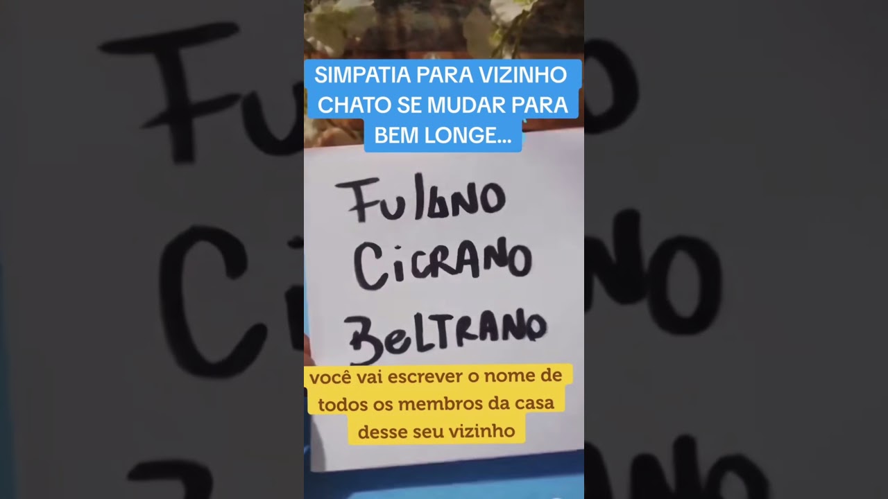 Read more about the article Simpatia para vizinho chato..#simpatias #simpatia #fypシ゚viral