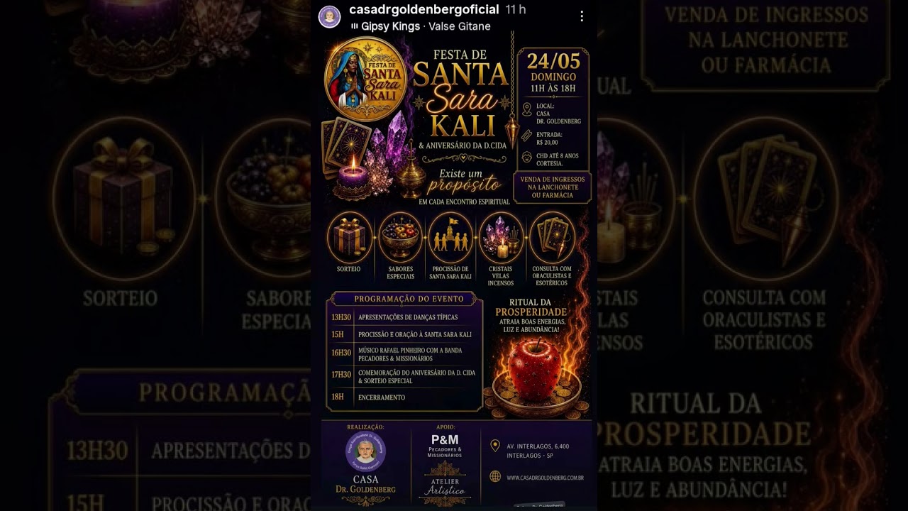 Read more about the article Festa Cigana dia 24 maio..estarei atendendo, marque seu horário. #tarot #baralho #taromancia #amor