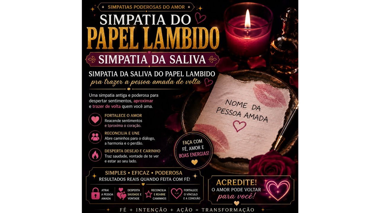 Read more about the article SIMPATIA DO PAPEL LAMBIDO PARA TRAZER A PESSOA AMADA DE VOLTA. WhatsApp (92992647569)