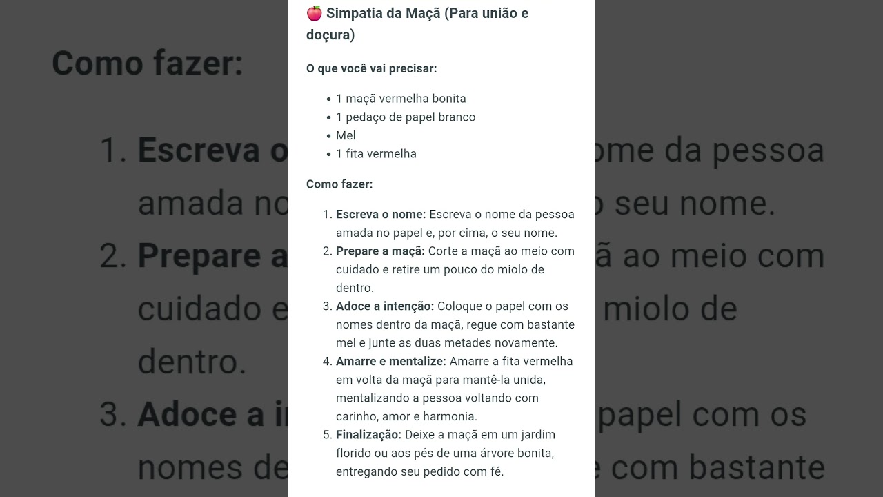Read more about the article ​🍎 Simpatia da Maçã (Para união e doçura) #tarot #amordevolta